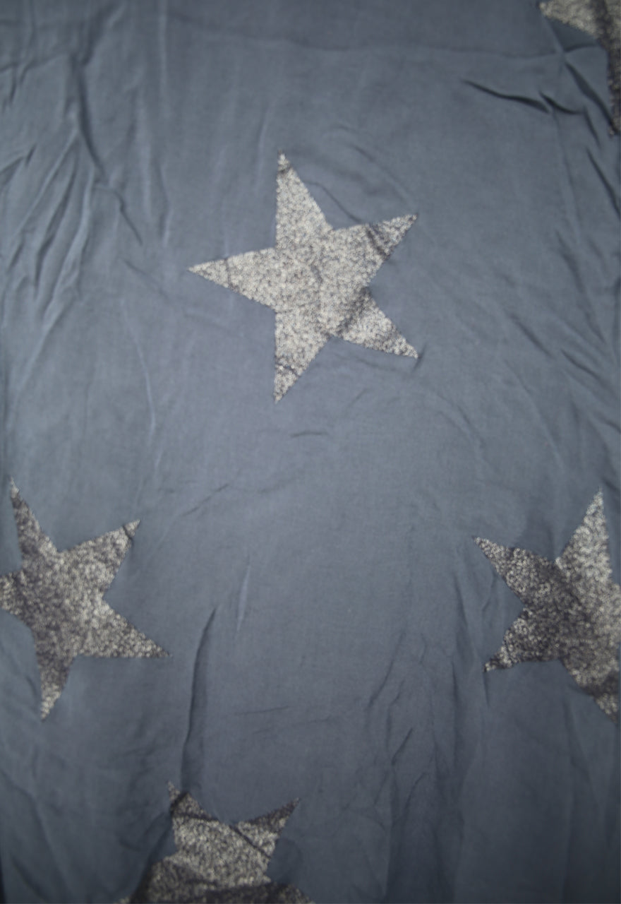 Ladies Star Print Layered Top with Ruffled Hem £9.99