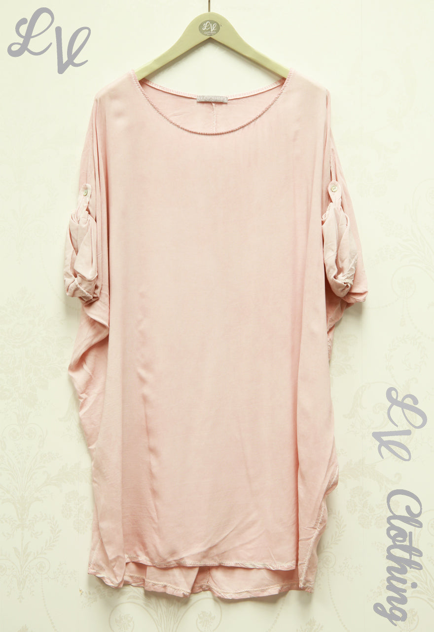 Ladies  Plain Oversized Tunic with 3/4 Length Sleeves £10.99