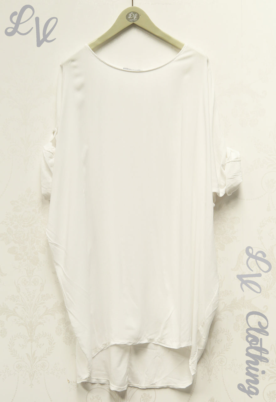 Ladies  Plain Oversized Tunic with 3/4 Length Sleeves £10.99