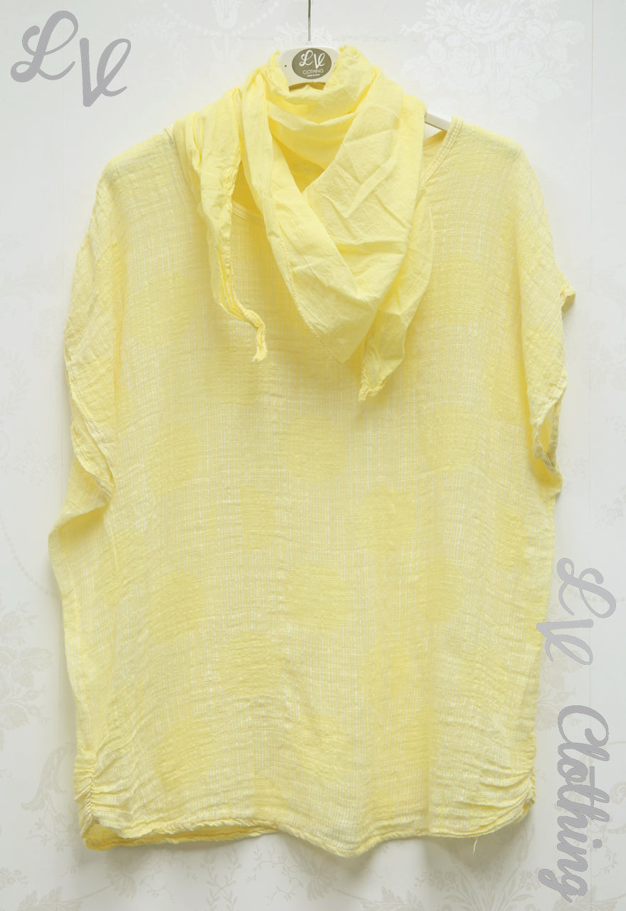 Ladies Pinstripe Circle Linen Top £9.99