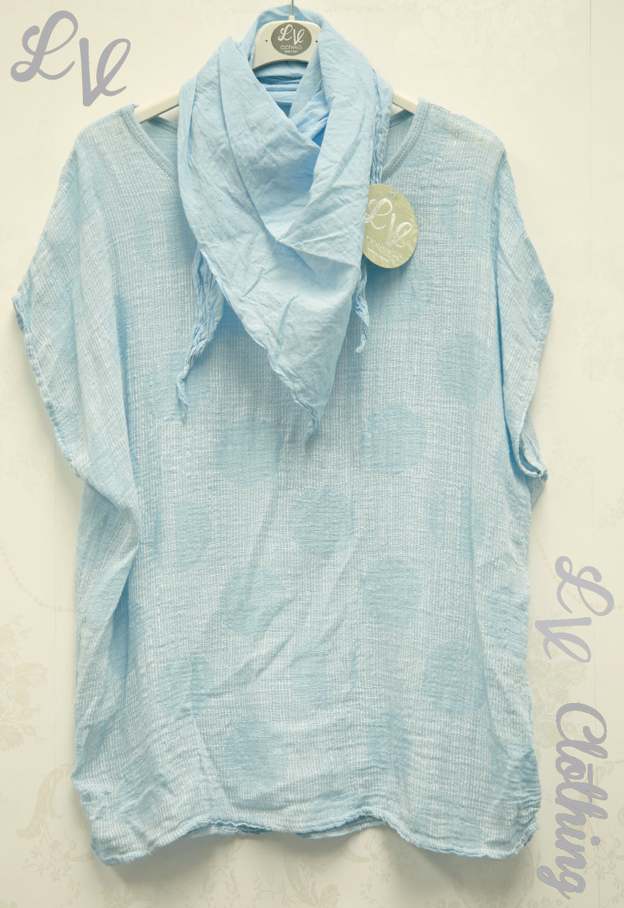 Ladies Pinstripe Circle Linen Top £9.99