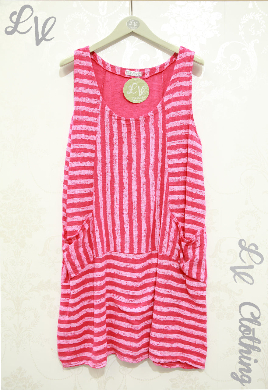 Ladies Striped Sleeveless  Smock Dress £12.99