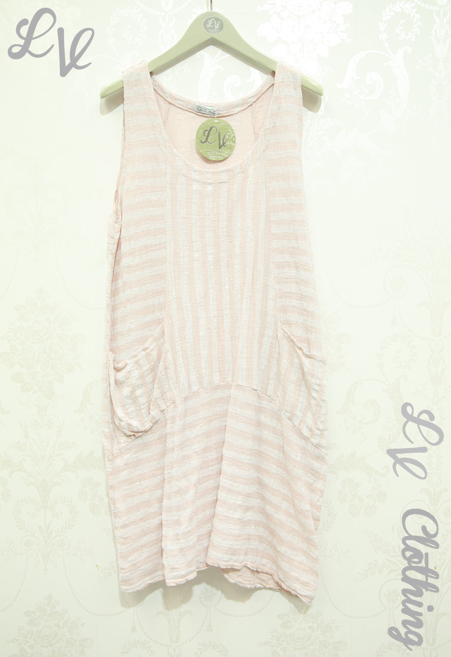 Ladies Striped Sleeveless  Smock Dress £12.99