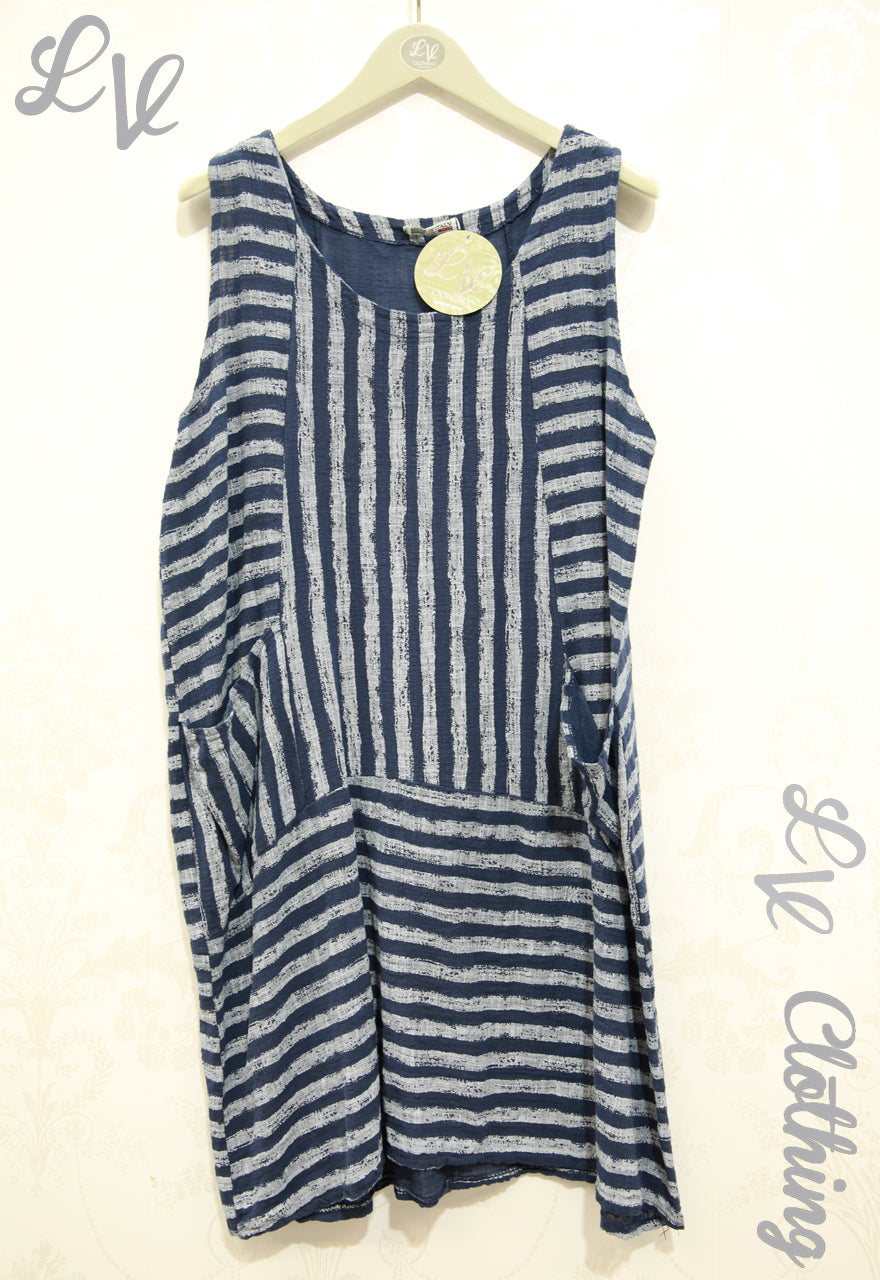 Ladies Striped Sleeveless  Smock Dress £12.99
