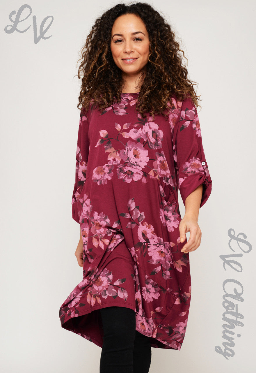 Ladies Floral Panel Smock Dress with Pockets £14.99