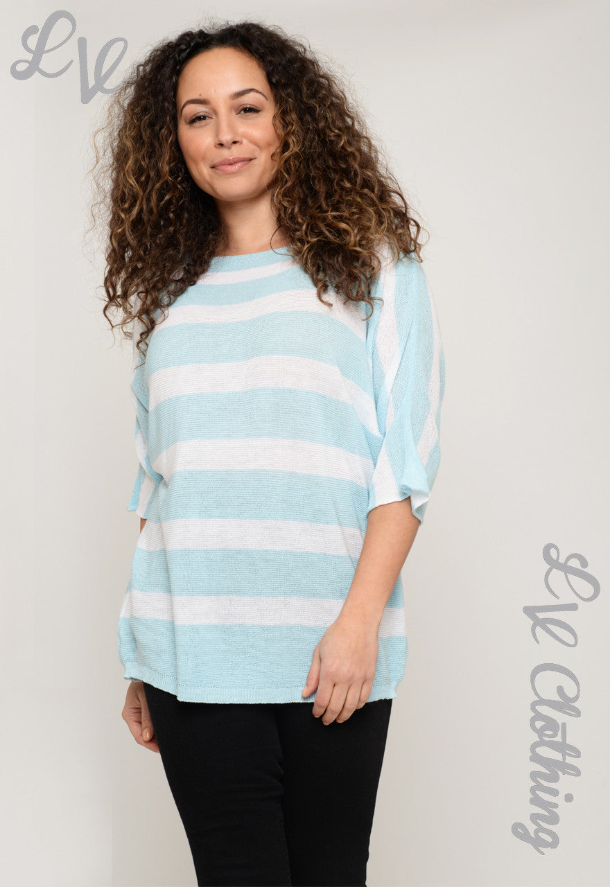 Ladies Stripe Short Sleeved Jumper £13.99