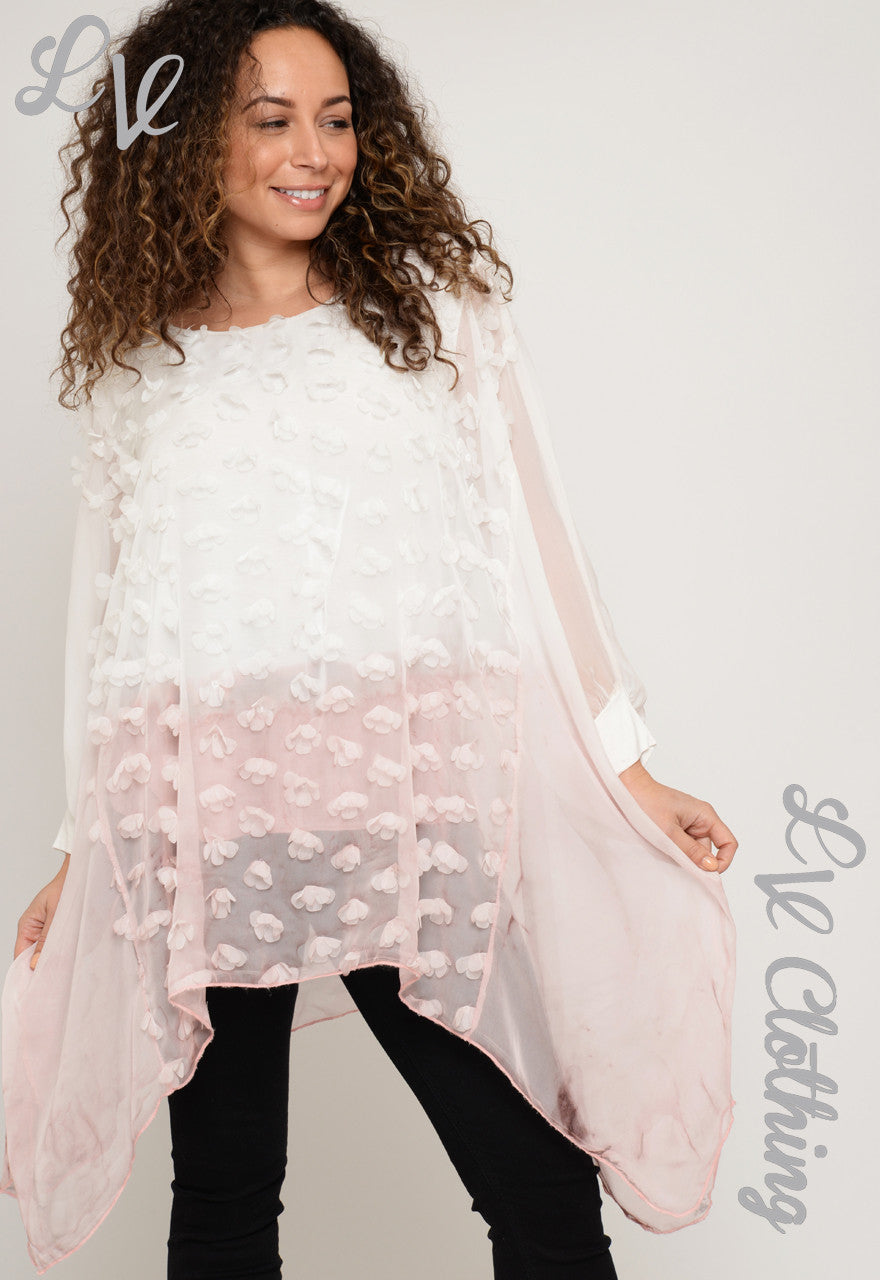 Ladies Sheer Floral Batwing Top £13.99