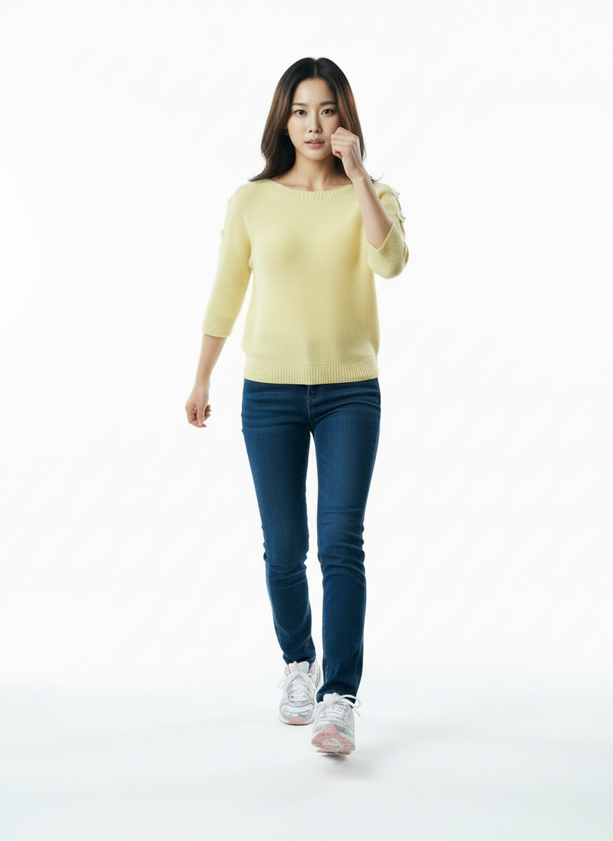 Elegant Cutout Shoulder Knit Sweater - Lemon