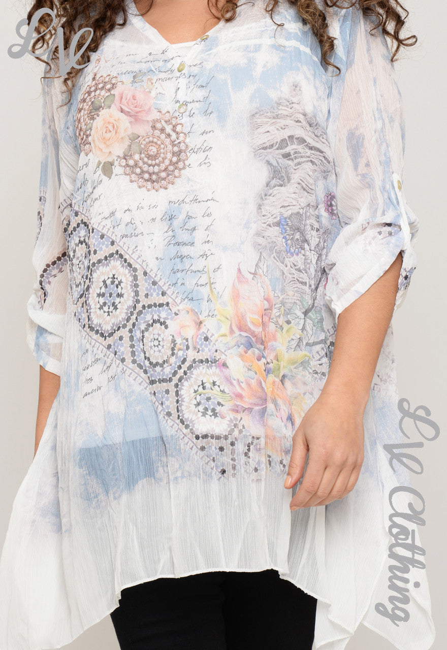 Ladies Sheer Mosaic Print Top £10.99