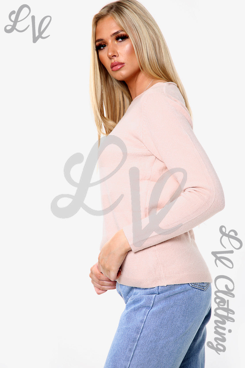 Dames Fijngebreide Eenvoudige Trui Top Oudroze Prijs per stuk £13.99
