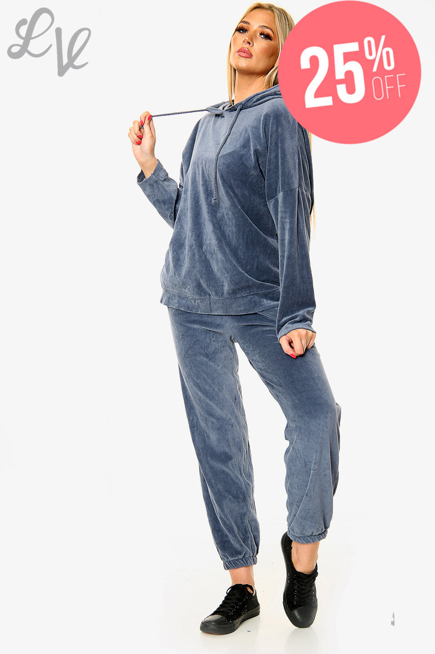 Ladies Velour Loungewear Set Denim Unit Price WAS £10.99 NOW £8.24