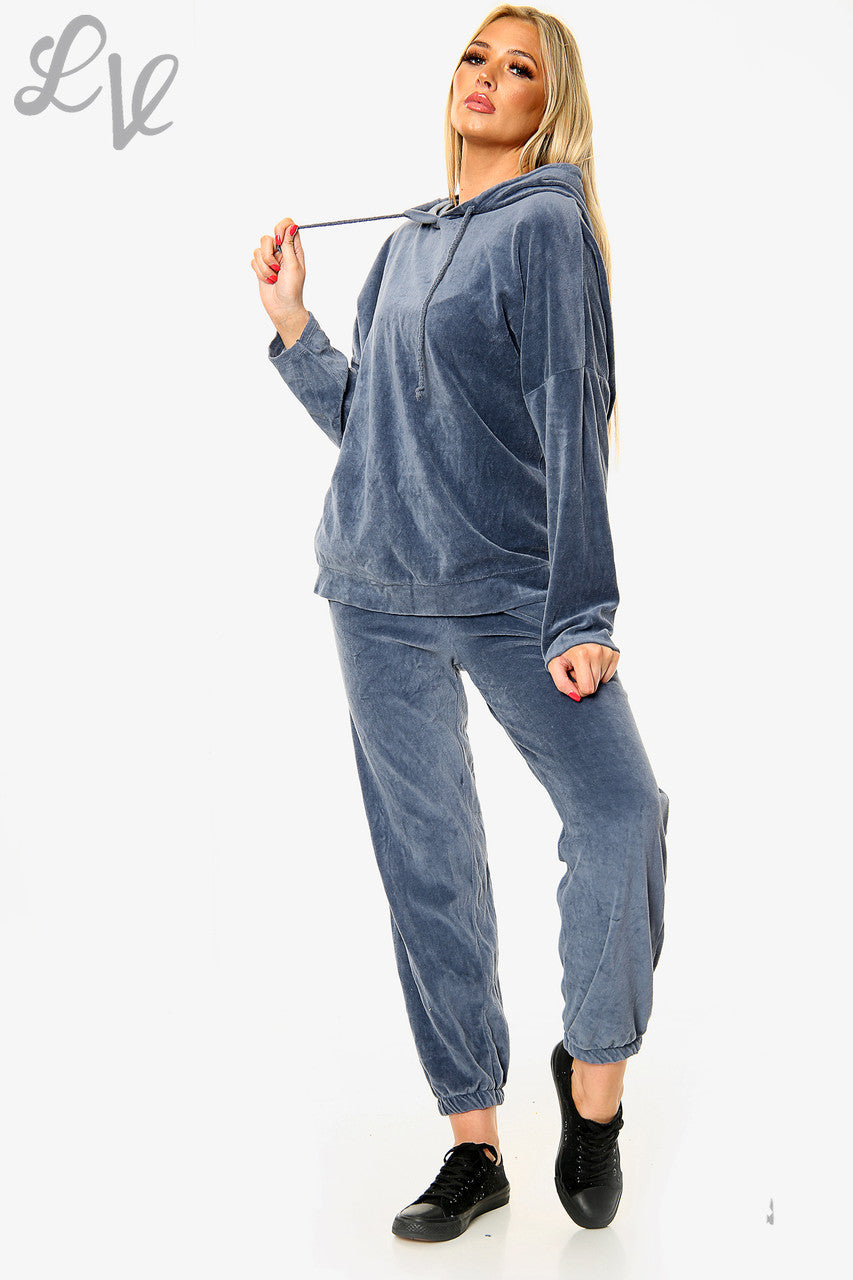 Ladies Velour Loungewear Set Denim Unit Price WAS £10.99 NOW £8.24