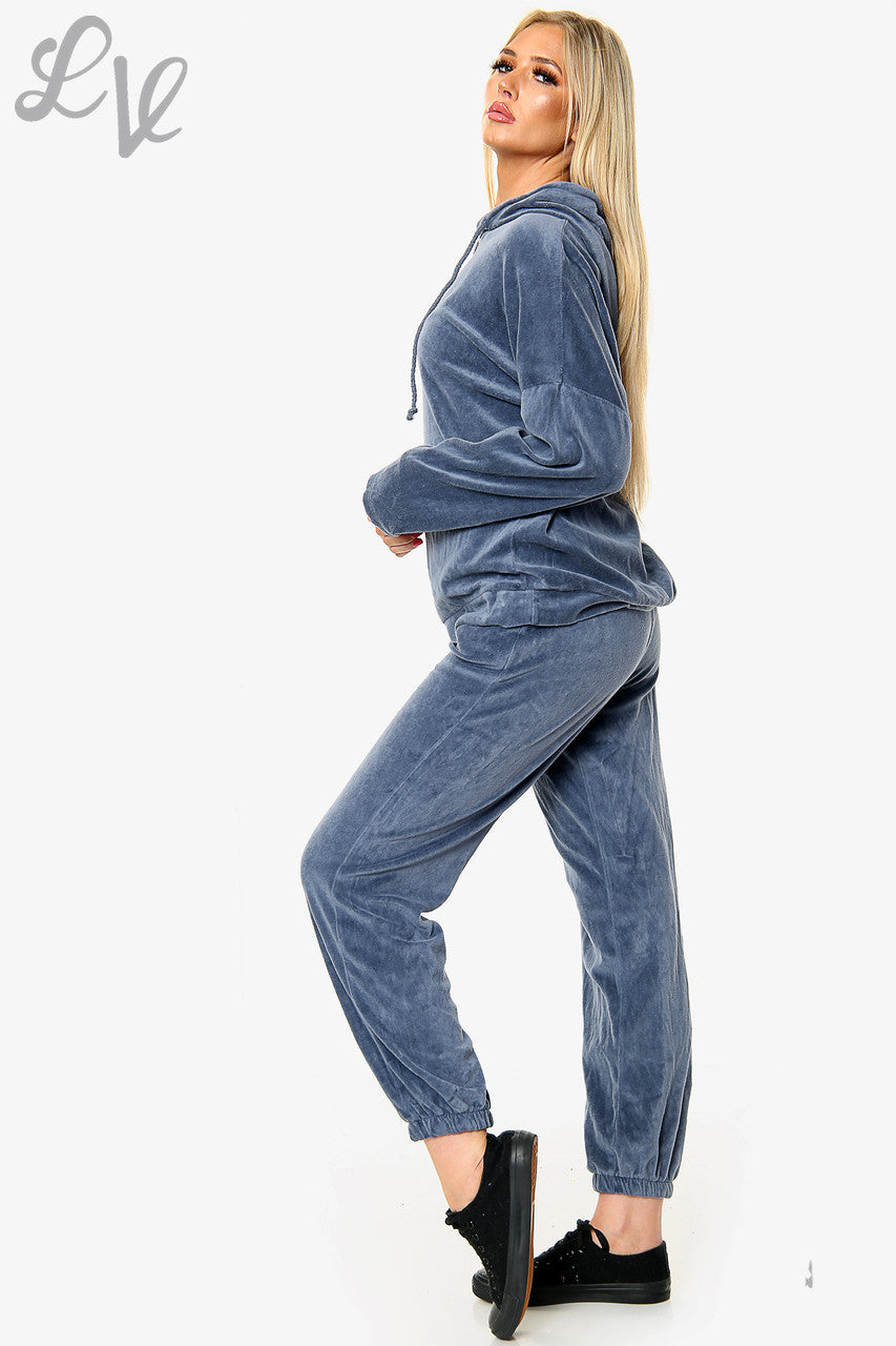Ladies Velour Loungewear Set Denim Unit Price WAS £10.99 NOW £8.24