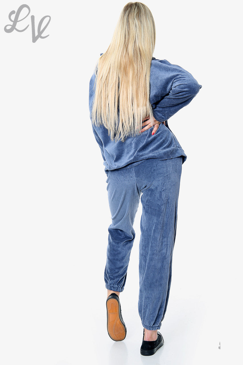 Ladies Velour Loungewear Set Denim Unit Price WAS £10.99 NOW £8.24