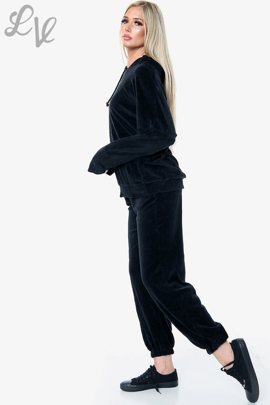 Ladies Velour Loungewear Set Black Unit Price WAS £10.99 £8.24