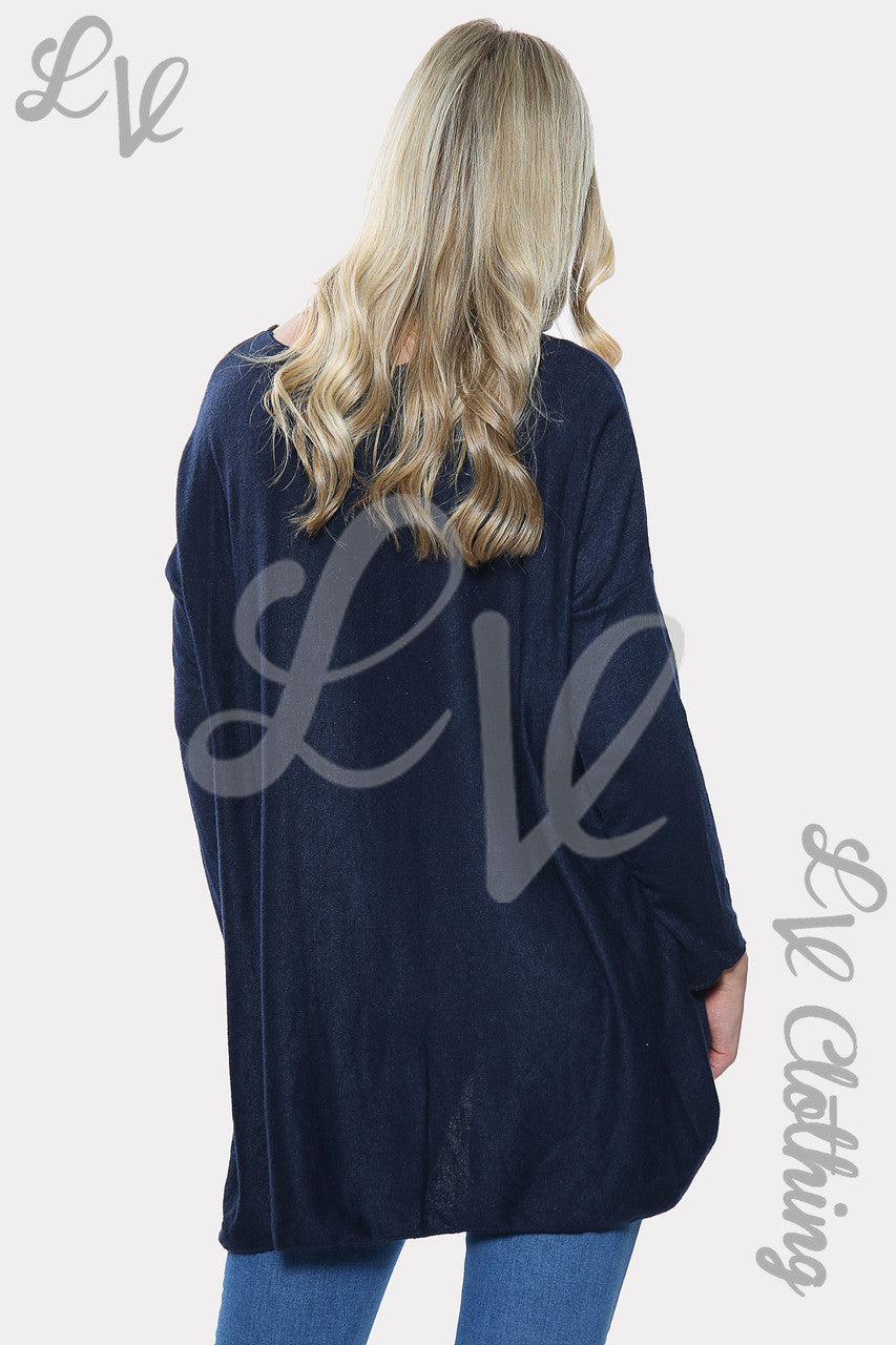 Dames sweatshirt met luipaardhartprint Navy Stukprijs € 9,99