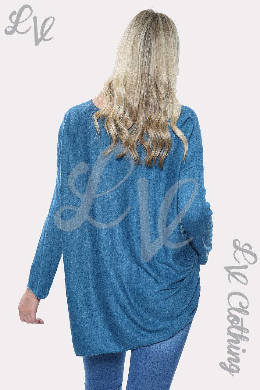 Dames Leopard Heart Print Sweatshirt Top Groenblauwe Eenheidsprijs £9.99