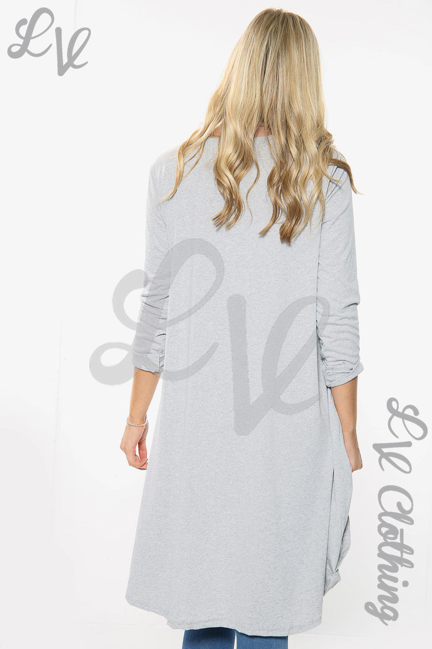 Dames Effen HI LO Oversized Halsketting Jurk Zilver Stukprijs €10,99