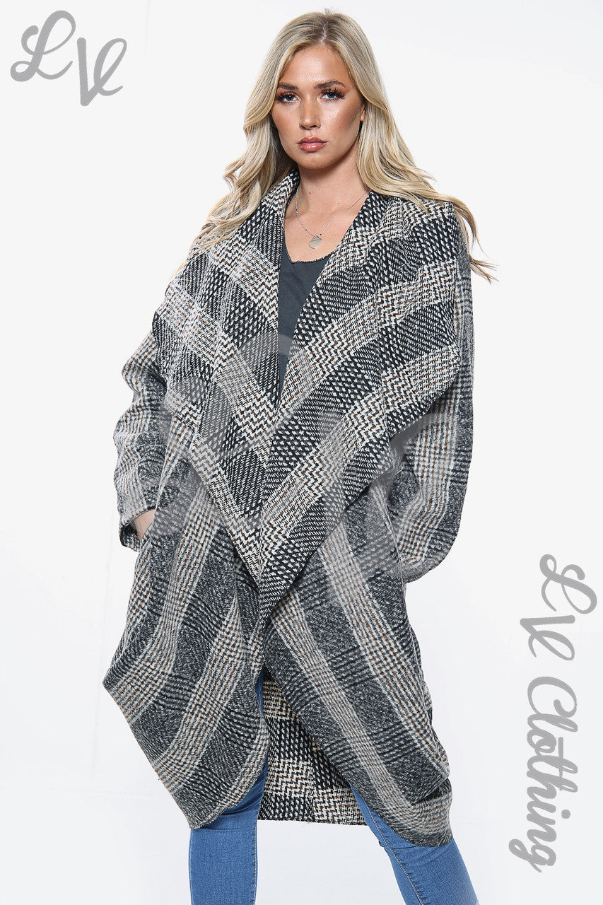 Dames Geruite Oversized Jasje Taupe Stukprijs € 25,99