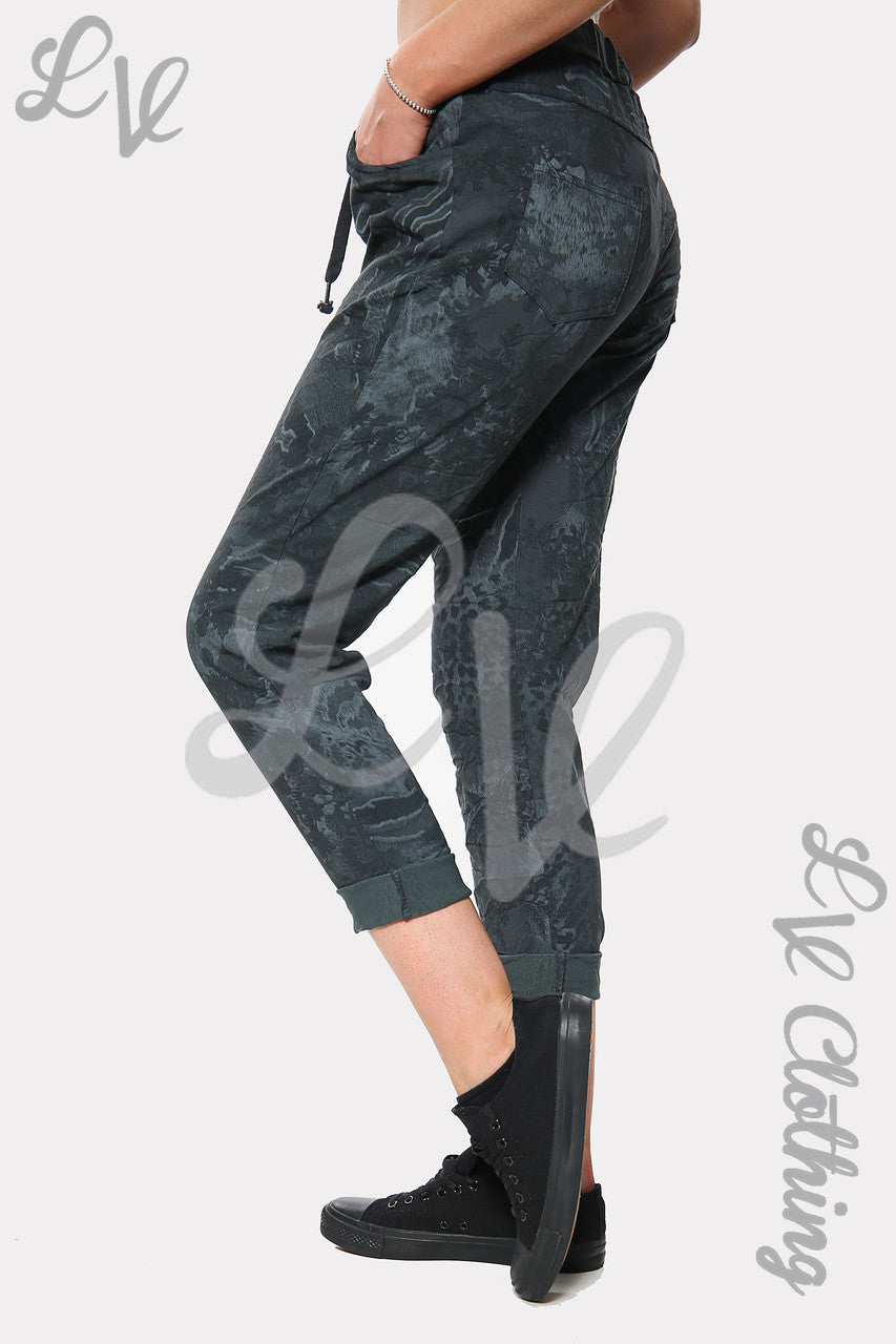 Dames bloemen tie-dye print joggerbroek Houtskool Prijs per eenheid € 10,99