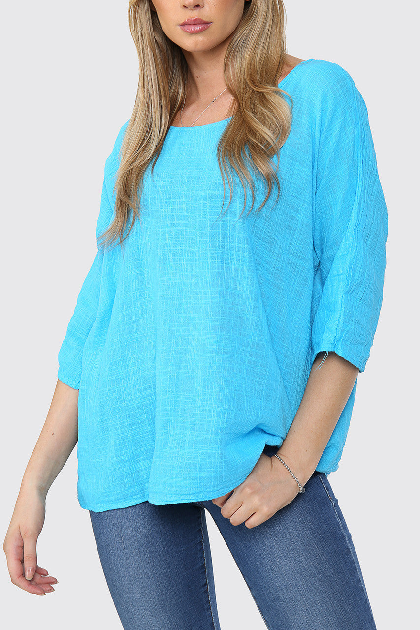EFFEN RECHT VALLENDE TOP TURQUOISE