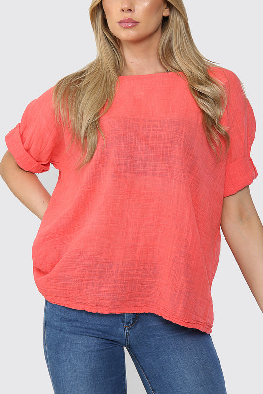 PLAIN BOXY TOP CORAL