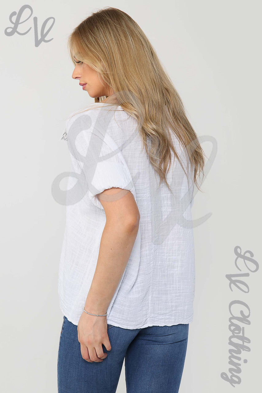 Effen boxy top wit