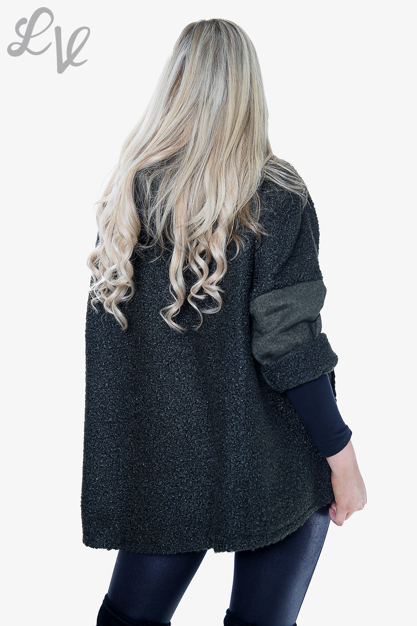 Ladies Teddy Bear Wool Blend Hooded Jacket Coat Khaki - Unit Price £16.99