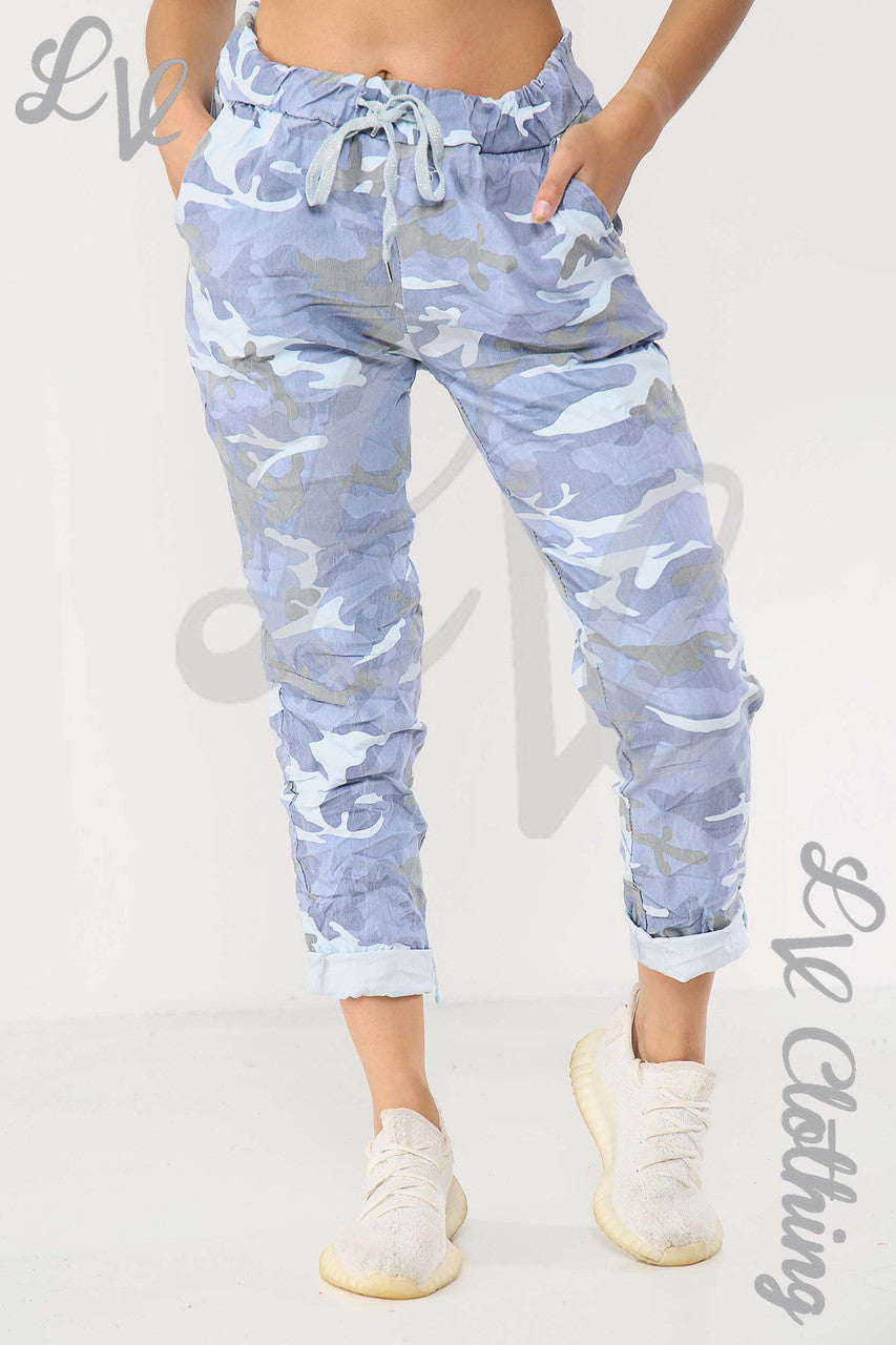 Ladies Camouflage Print Magic Trousers Denim - Unit Price £9.99