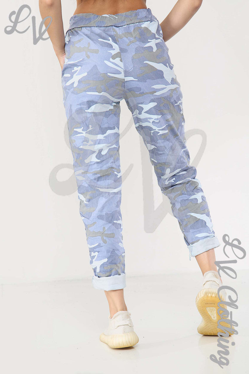Ladies Camouflage Print Magic Trousers Denim - Unit Price £9.99