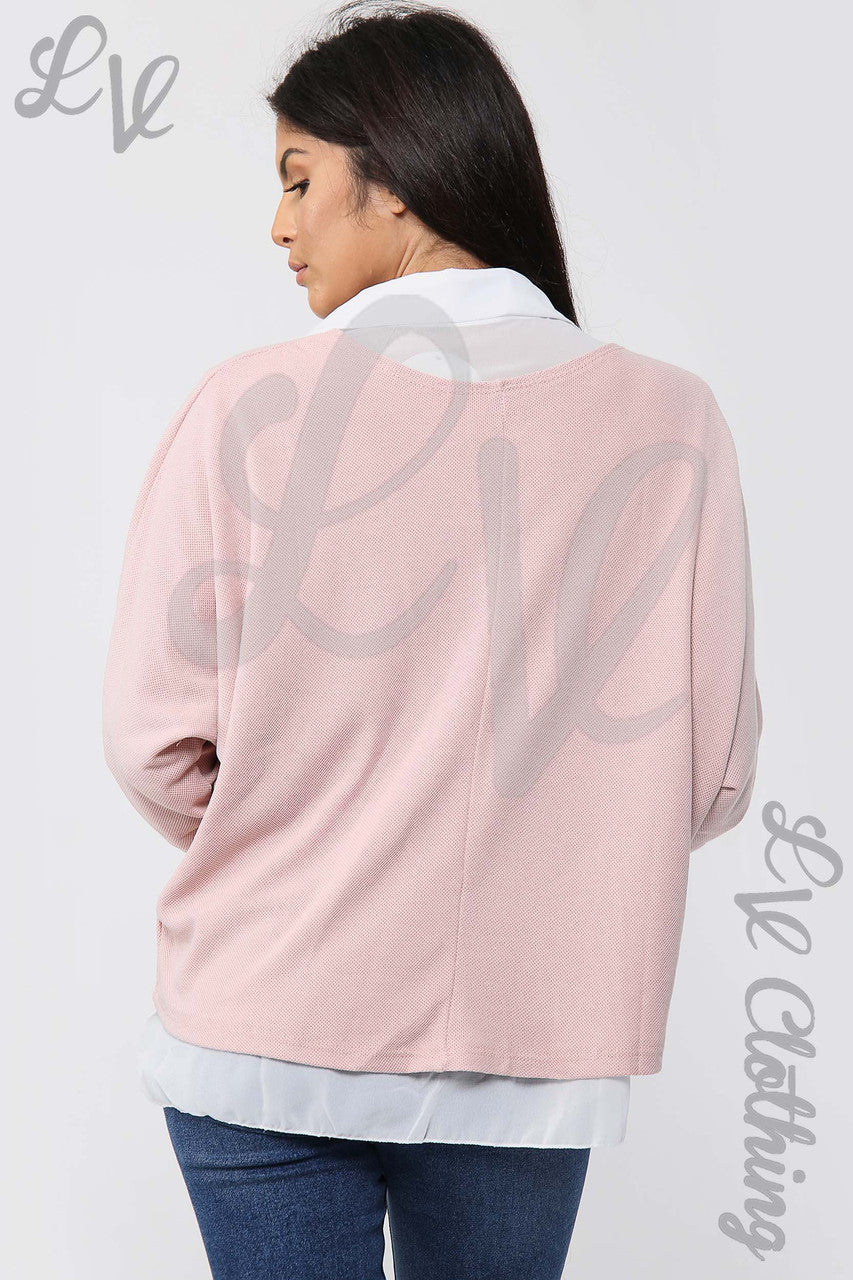 Ladies 2 Piece Layer Blouse & Top Dusty Pink - Unit Price £13.99