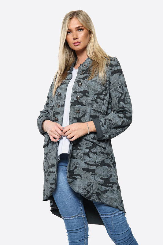 Dames Camouflage Jas Militaire Stijl Antraciet Stukprijs €16,99 NU €11,99