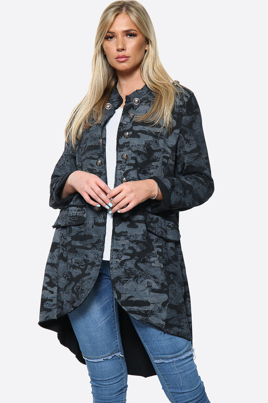 Dames camouflage jack militaire stijl zwart Per stuk £16,99 NU £11,99