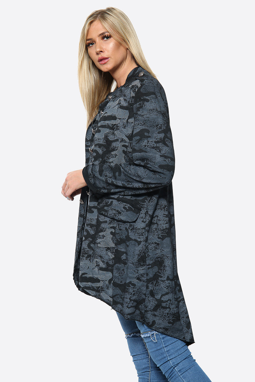 Ladies Camouflage Military Style Jacket Black Unit Price £16.99 NOW £11.99