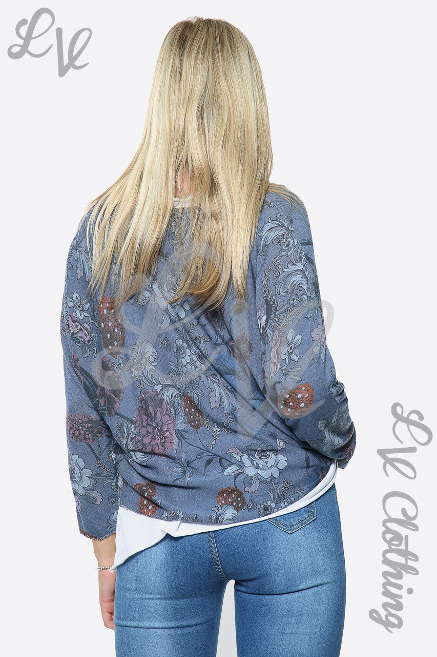 Ladies Two Layered Floral Print Top Denim Unit Price £10.99