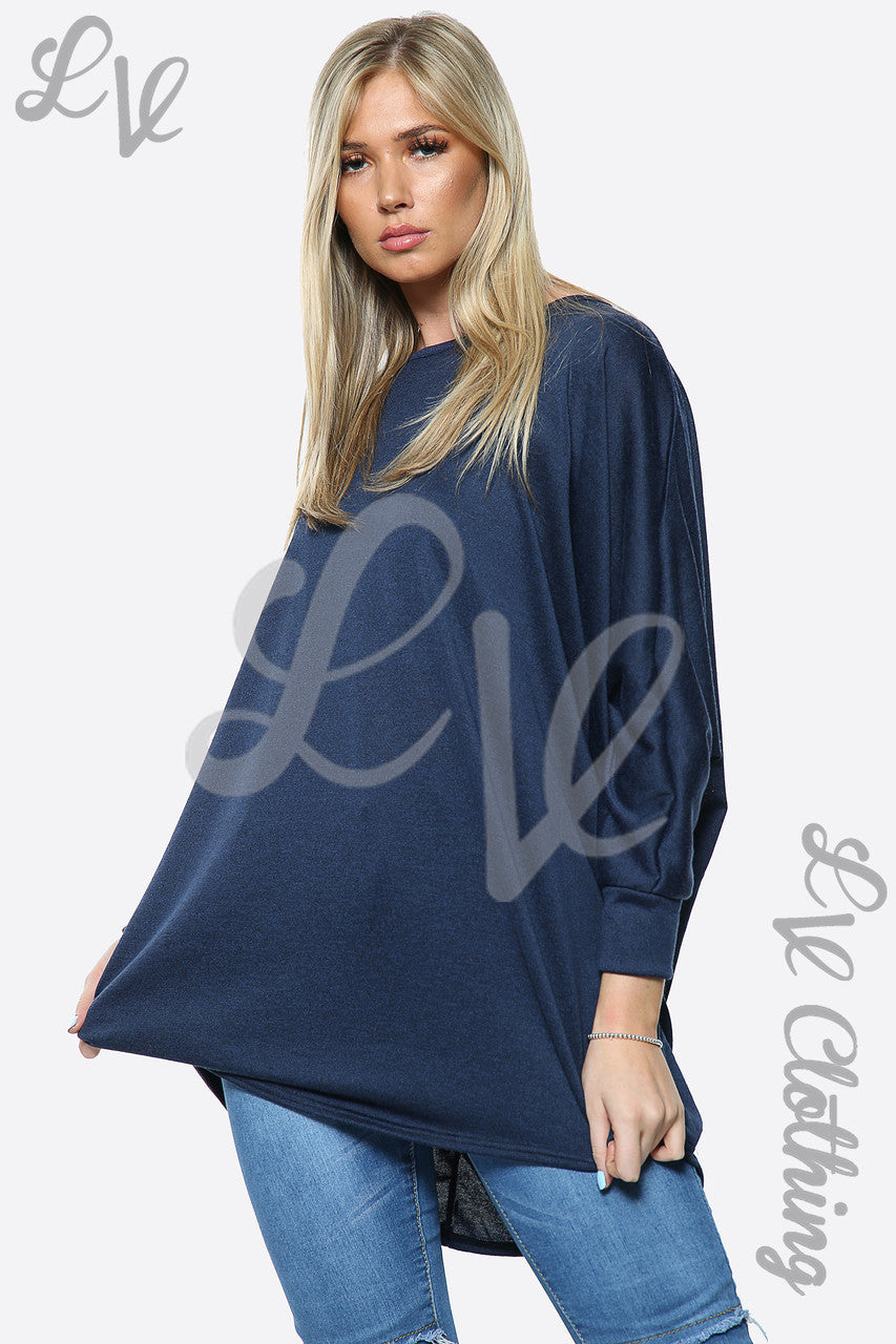 Dames Fijne Oversize Gebreide Trui Top Navy Prijs per stuk €10,99