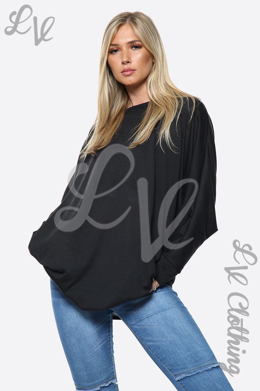 Dames Fijne Oversized Gebreide Trui Zwart Stukprijs €10,99
