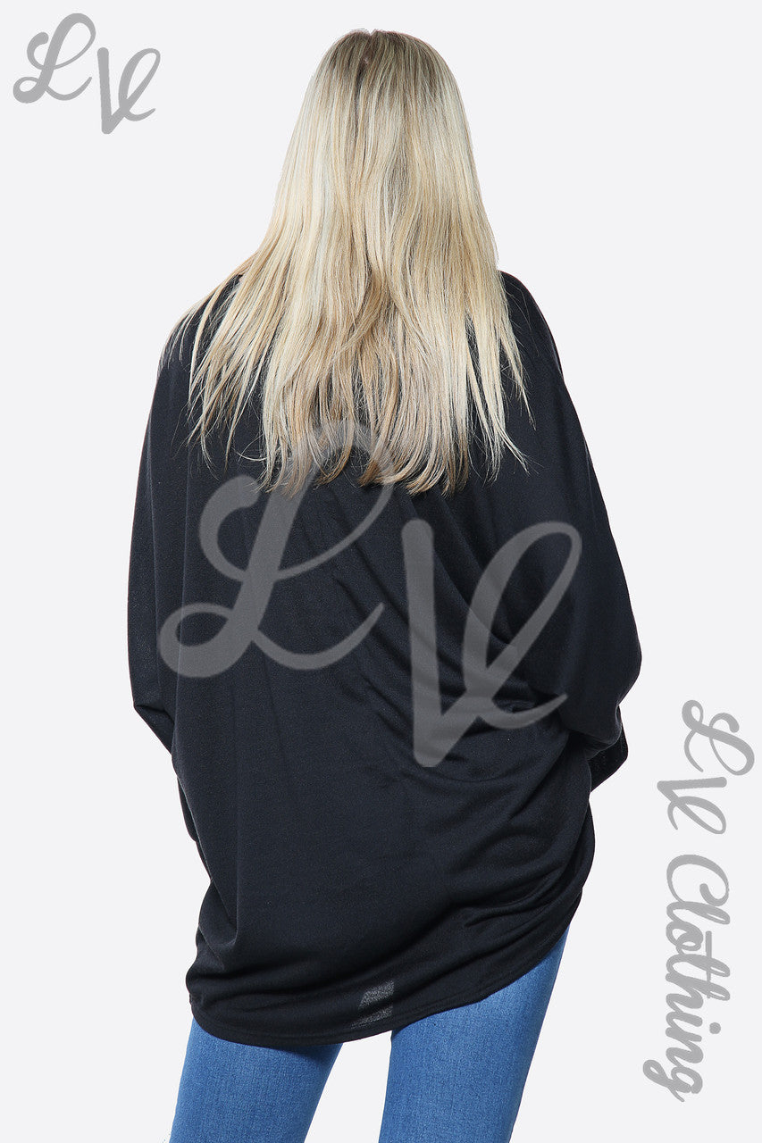 Dames Fijne Oversized Gebreide Trui Zwart Stukprijs €10,99