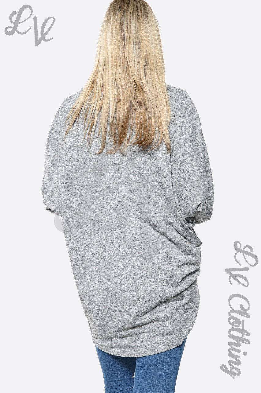 Dames Fijne Oversized Gebreide Trui Top Zilver Prijs per stuk € 10,99