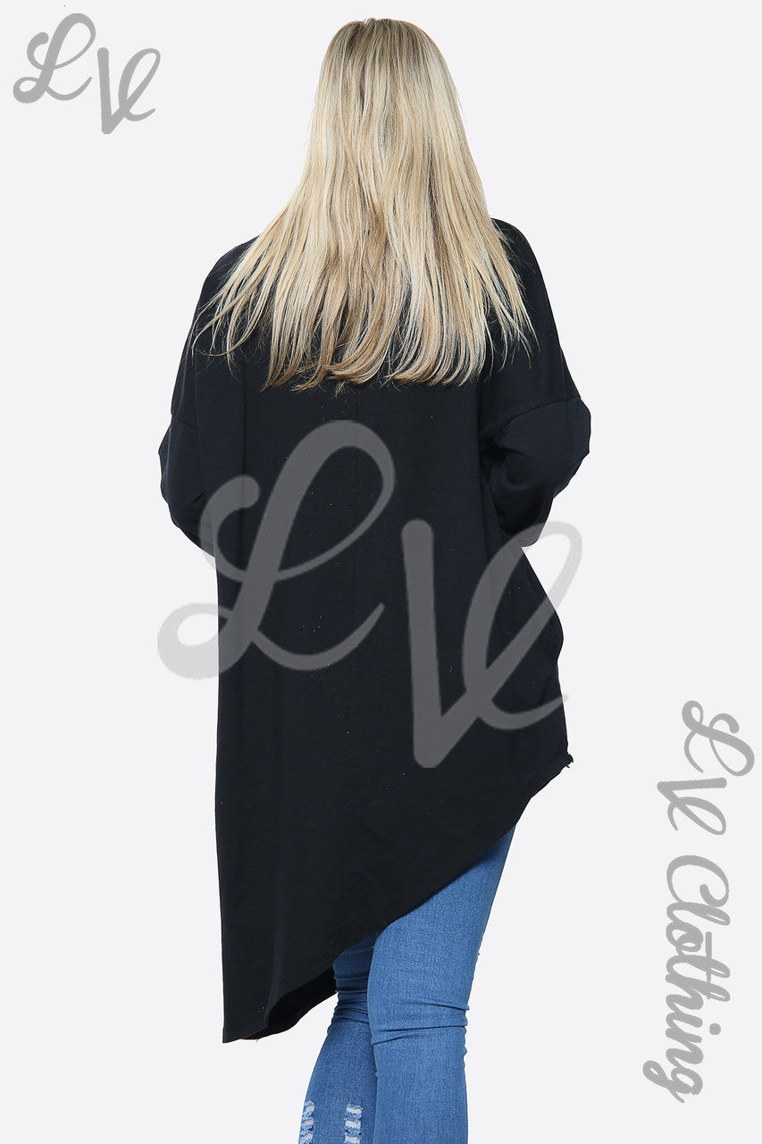 Ladies "BE SPECIAL" Slogan Longline Dress Top Black Unit Price £13.99