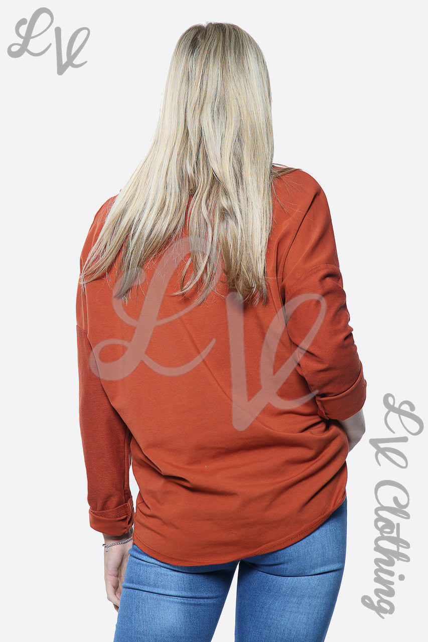 Dames zilverfolie trui met liefdesleus roest eenheidsprijs €13,99