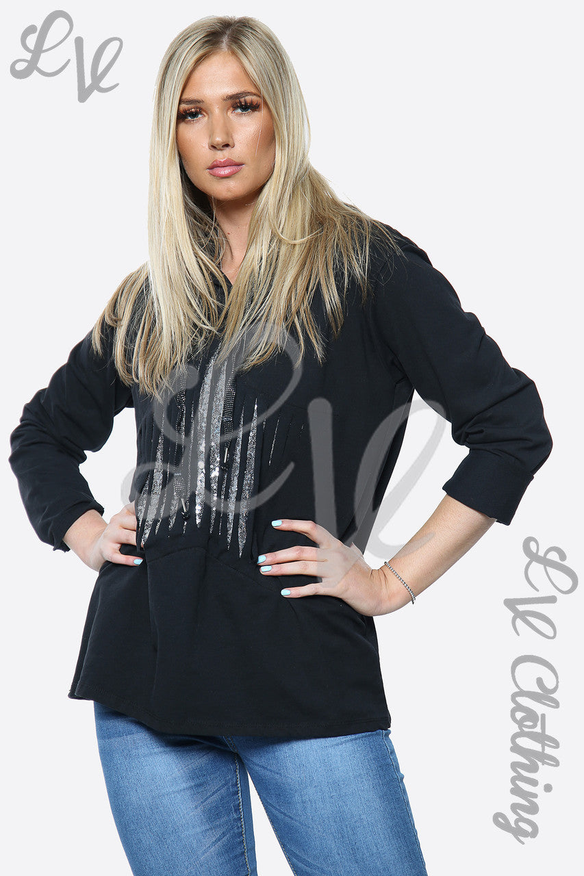 Dames Silver Star Pullover met capuchon Zwart Stukprijs € 13,99