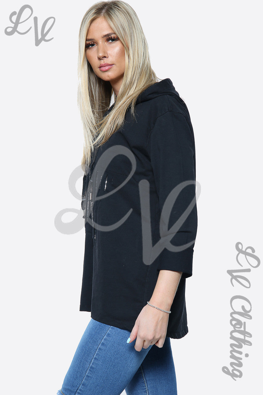 Dames Silver Star Pullover met capuchon Zwart Stukprijs € 13,99