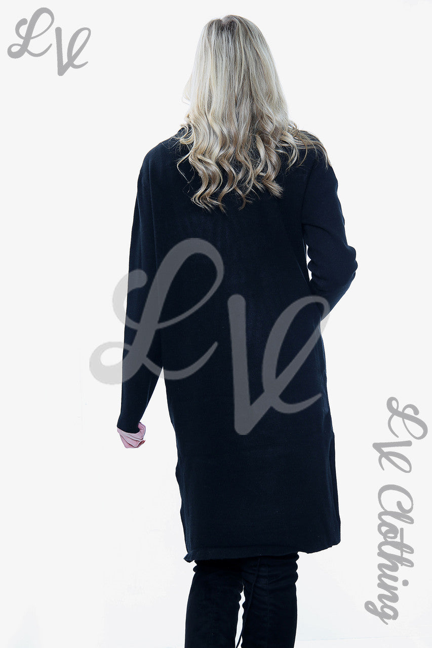 Dames gebreid effen vest jasje zwart Prijs per eenheid € 15,99