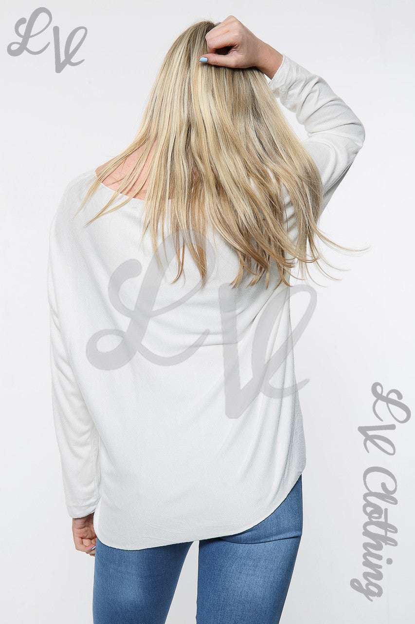 Dames trui met luipaardprintfolie Wit Prijs per eenheid € 10,99
