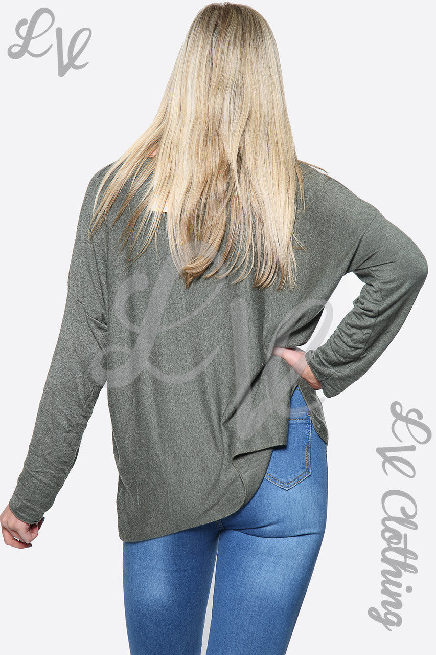 Dames Trui met Luipaardfolieprint Khaki Stukprijs € 10,99