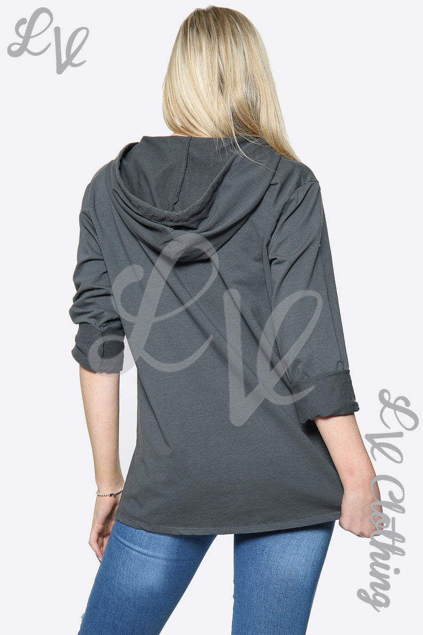 Dames Silver Star Pullover met capuchon houtskool Stukprijs € 13,99