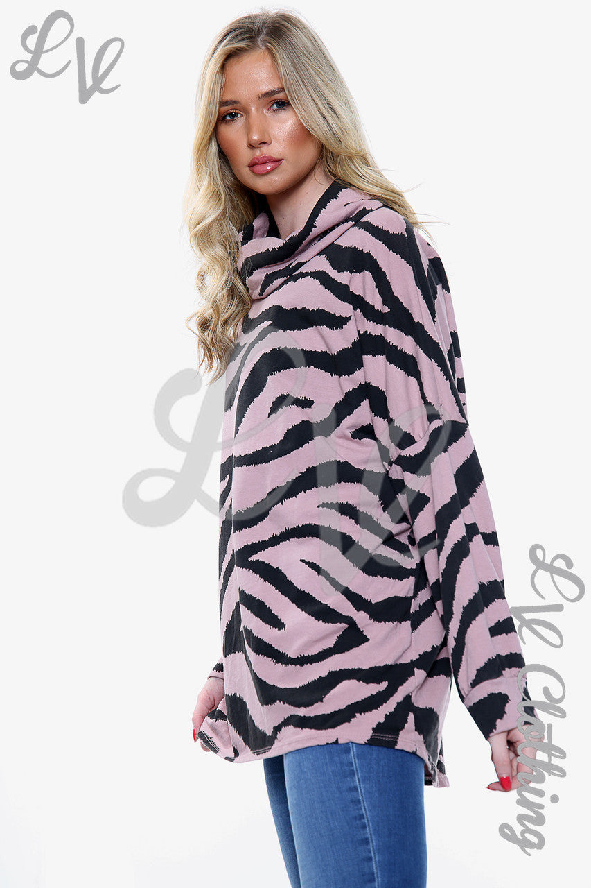 Dames Zebraprint Coltrui Stoffig Roze - Prijs per stuk € 13,99