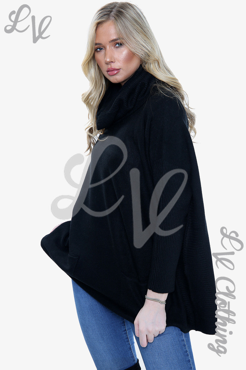 Dames Trui met afneembare Col Zwart - Eenheidsprijs €20,99