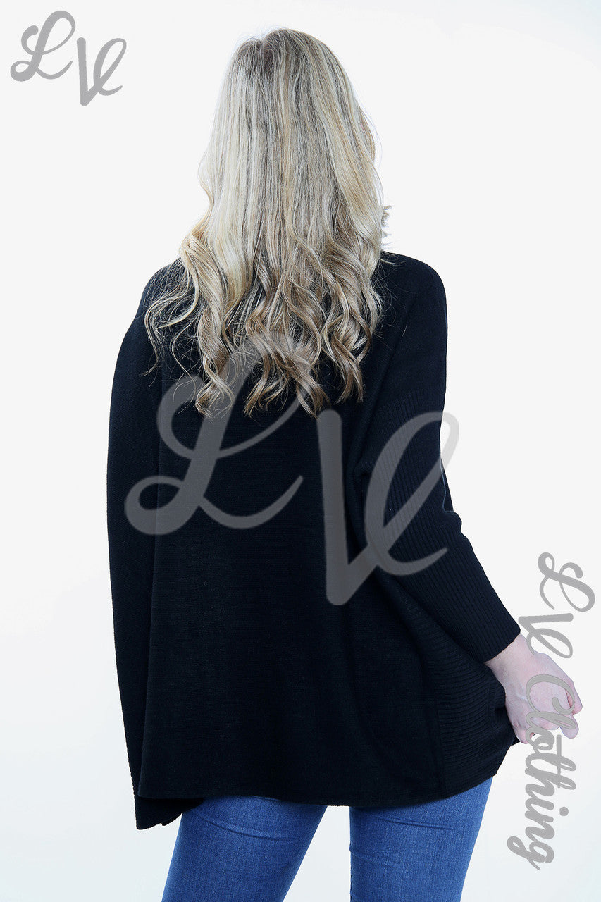 Dames Trui met afneembare Col Zwart - Eenheidsprijs €20,99